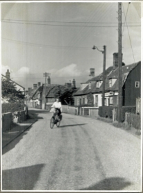 My mother on her way to the wrong side of the road at Harwich