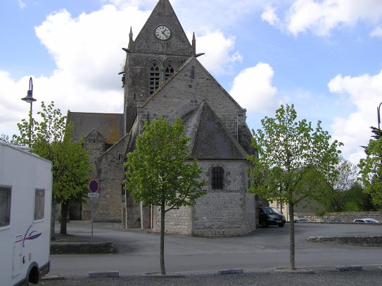 The famous church where J.Steele hang on his parachute in Saint Mère Eglise