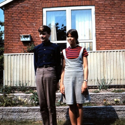 My twin brother and I. A dress I made at the time 1966