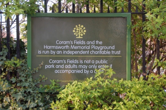 Sign at Coram's fields