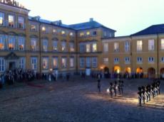 The inner yard of the castle at a ball for "livgarden" the queen's guard