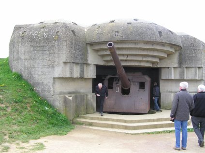 From the Atlantic wall with a 150 mm gun at Longues-Sur-Mer