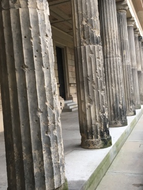 Columns from the Old National Gallery at Museum' Island Shrapnel damages from WWII