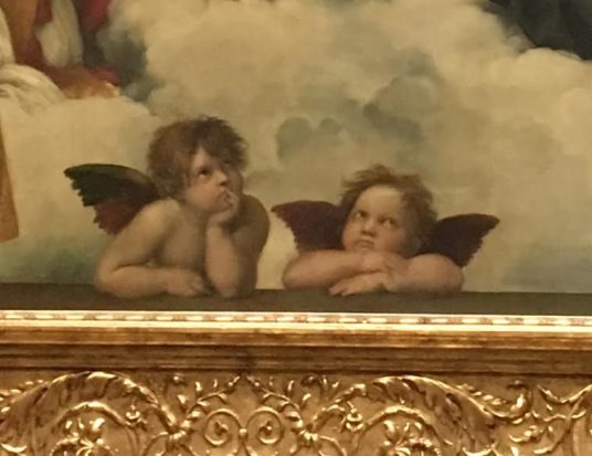 Raffael Detail of The Sistine Madonna c. 1512/13 Old Masters' Picture Gallery in Dresden