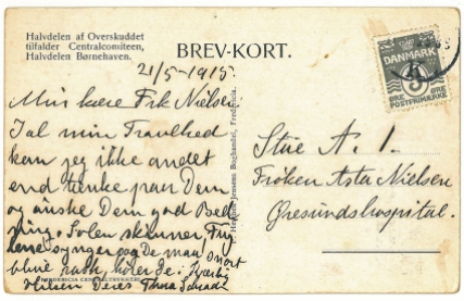 Asta's principal Thea Schroeder's get-well card in May 1915