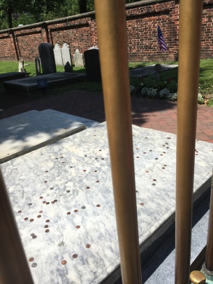 Christ Church Burial Ground at Arch Street. Benjamin Franklin's grave in the front