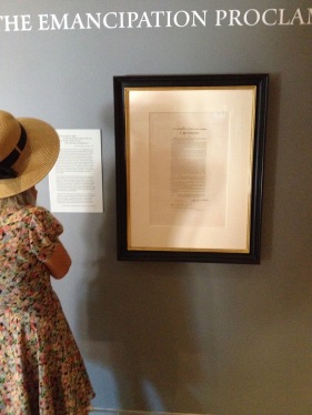 Reading about the Declaration of Independence at The Jefferson Museum at Monticello