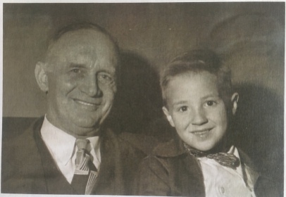 A copy of a photo of Valdemar "Holmsie" and a boy from his Bethel church in Seattle