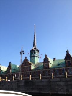 The Stock Exchange from the 1600s in Copenhagen seen from the canal
