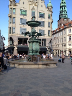 The Stork Fountain in Art Nouveau in central Copenhagen