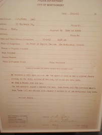 The arrest report of Rosa Parks. The Mongomery Bus Boycott erupted after that and led by Martin Luther King, JR.